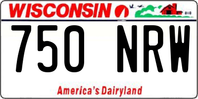 WI license plate 750NRW