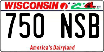 WI license plate 750NSB