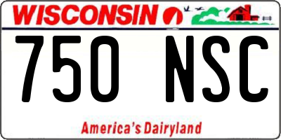 WI license plate 750NSC