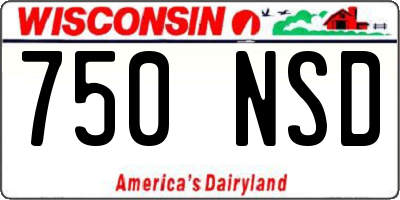 WI license plate 750NSD