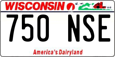 WI license plate 750NSE