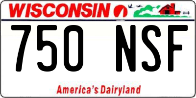 WI license plate 750NSF