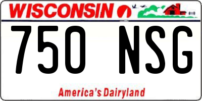 WI license plate 750NSG