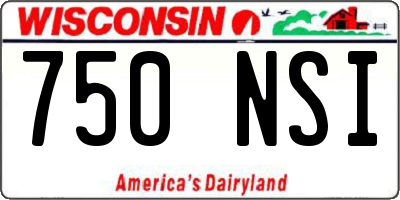 WI license plate 750NSI