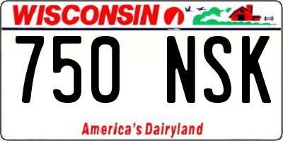 WI license plate 750NSK