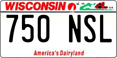 WI license plate 750NSL