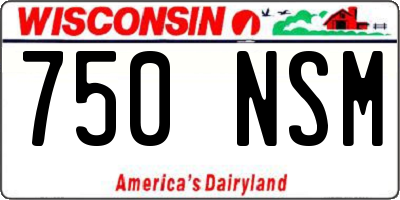 WI license plate 750NSM