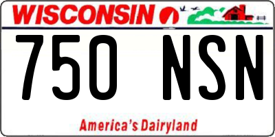 WI license plate 750NSN