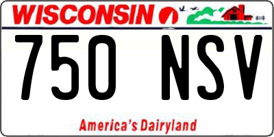 WI license plate 750NSV