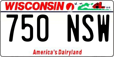 WI license plate 750NSW