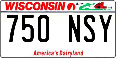 WI license plate 750NSY