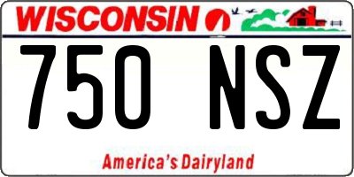 WI license plate 750NSZ
