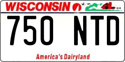 WI license plate 750NTD