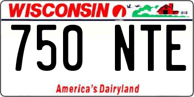 WI license plate 750NTE
