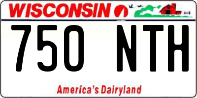 WI license plate 750NTH