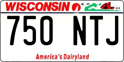 WI license plate 750NTJ