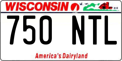 WI license plate 750NTL