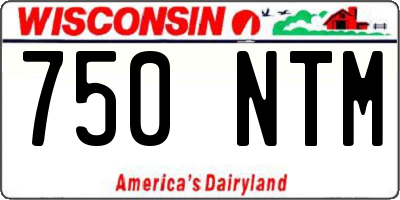 WI license plate 750NTM