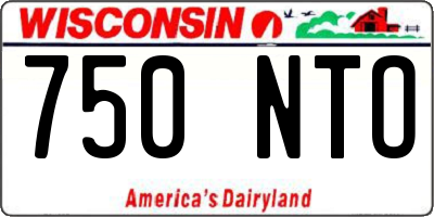 WI license plate 750NTO