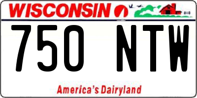 WI license plate 750NTW