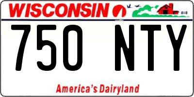 WI license plate 750NTY