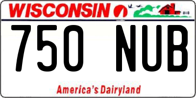 WI license plate 750NUB