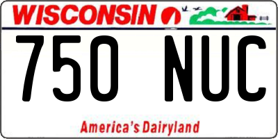 WI license plate 750NUC