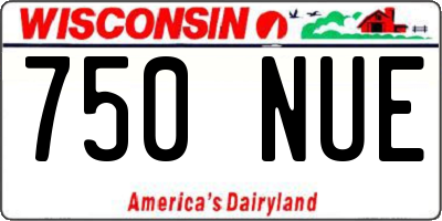 WI license plate 750NUE