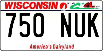 WI license plate 750NUK