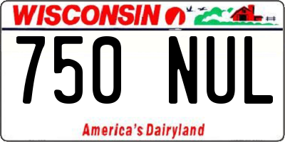 WI license plate 750NUL