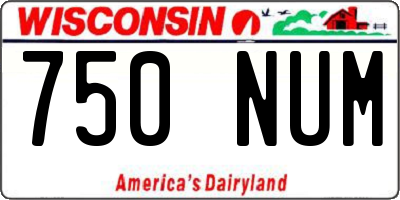 WI license plate 750NUM