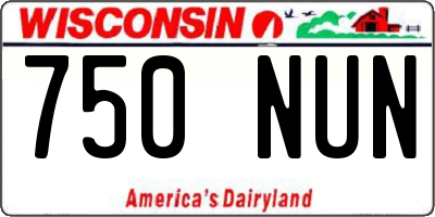 WI license plate 750NUN