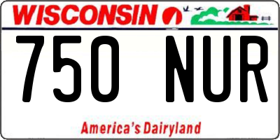 WI license plate 750NUR