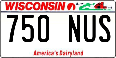 WI license plate 750NUS