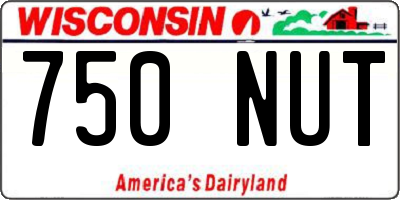 WI license plate 750NUT