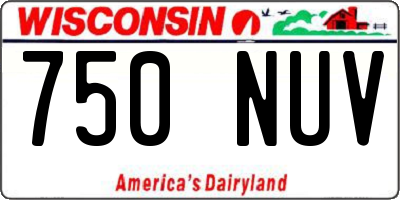 WI license plate 750NUV