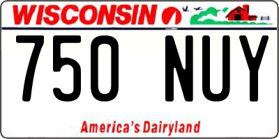 WI license plate 750NUY