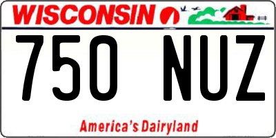 WI license plate 750NUZ