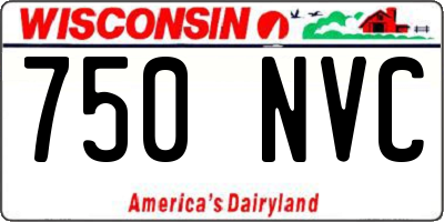 WI license plate 750NVC