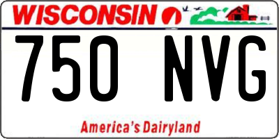 WI license plate 750NVG