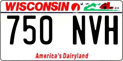 WI license plate 750NVH