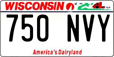 WI license plate 750NVY