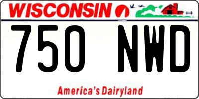 WI license plate 750NWD