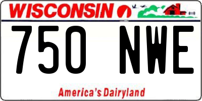 WI license plate 750NWE