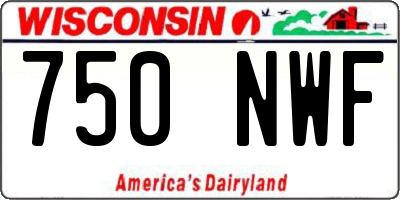 WI license plate 750NWF