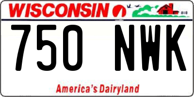 WI license plate 750NWK