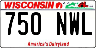 WI license plate 750NWL