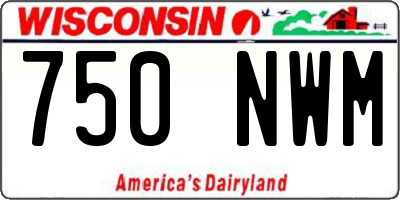 WI license plate 750NWM