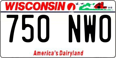 WI license plate 750NWO