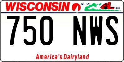 WI license plate 750NWS